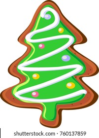 Christmas Gingerbread. Tree. Christmas. New year. Holiday gingerbread. Ginger. Vector.
