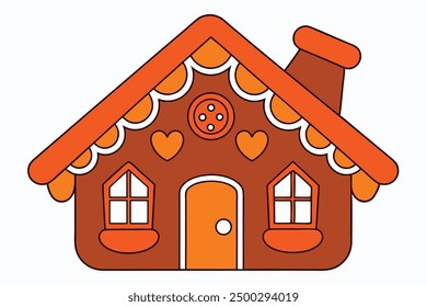 Christmas Gingerbread Vector Illustration Cartoon, Clipart, and Line Art Design for Micro stock