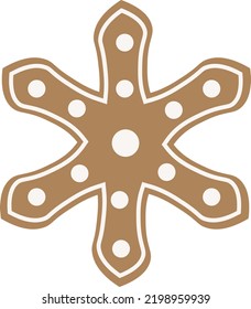 Christmas gingerbread vector in white transparent background