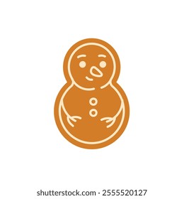 Christmas Gingerbread. Winter sweet homemade biscuits in different shapes isolated on white background.