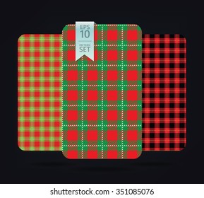 Christmas gingham Patterns and buffalo check plaid patterns. 