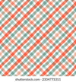 Christmas gingham seamless pattern. Watercolor pastel lines texture for shirts, plaid, tablecloths, clothes, bedding, blankets, wrapping paper. vector checkered print