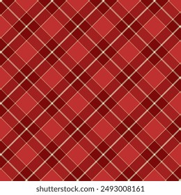 Christmas gingham seamless pattern.Checkered tartan plaid with twill weave repeat pattern in red. Geometric graphic vector illustration background design for fabric and print. 