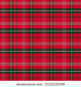 Natal gingham padrão sem emenda.Tartan xadrez xadrez com sarja tecer repete padrão em vermelho e verde. Projeto de fundo de ilustração de vetor gráfico geométrico para tecido e impressão. 
