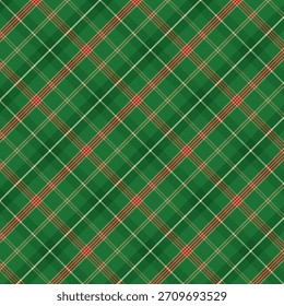 Patrón sin fisuras de Navidades de guinga. Tela escocesa a cuadros con patrón de repetición de tejido de sarga. Diseño de fondo de Ilustración vectorial gráfica geométrica para tela e impresiones.