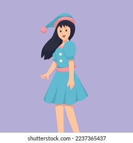 Christmas Girl Character Design Illustration