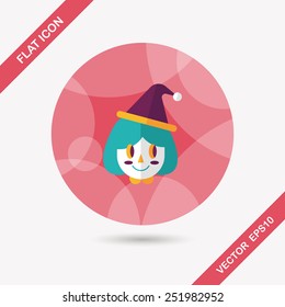 Christmas girl flat icon with long shadow,eps10