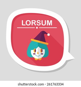 Christmas girl flat icon with long shadow,eps10