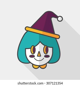 Christmas girl flat icon with long shadow,eps10