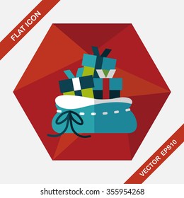 Christmas girl flat icon with long shadow,eps10