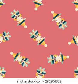 Christmas girl flat icon,eps10 seamless pattern background