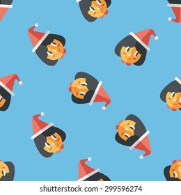 Christmas girl flat icon,eps10 seamless pattern background