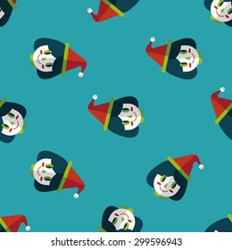 Christmas girl flat icon,eps10 seamless pattern background