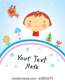 christmas girl greeting card