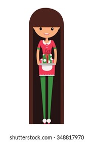 Christmas girl with present 