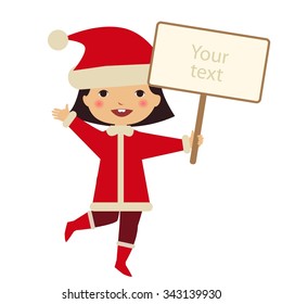 Christmas girl with sign