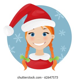 Christmas girl smile (vector version)
