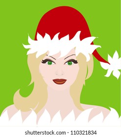 Christmas girl vector