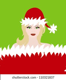 Christmas girl vector