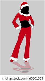 Christmas girl-vector