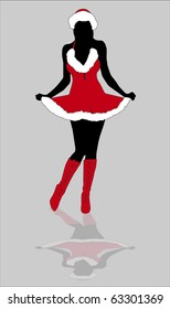 Christmas girl-vector