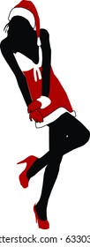Christmas girl-vector