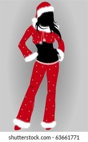 Christmas girl-vector