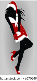 Christmas girl-vector