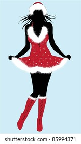 Christmas girl-vector