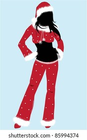 Christmas girl-vector