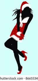 Christmas girl-vector