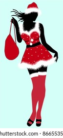 Christmas girl-vector