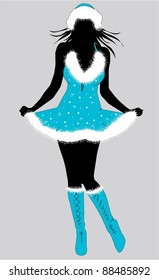 Christmas girl-vector