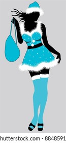 Christmas girl-vector
