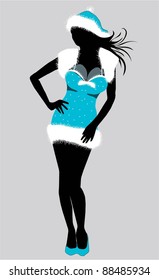 Christmas girl-vector