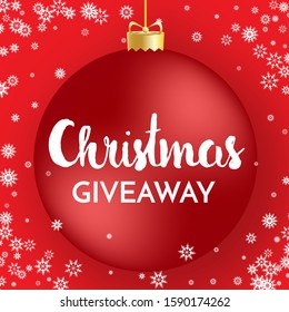 Christmas Giveaway Banner Template Red Christmas Stock Vector (Royalty ...