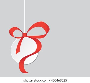 Christmas glass ball with copy space. Vector illustration