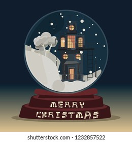 Christmas in glass ball for decoration vector illustration 