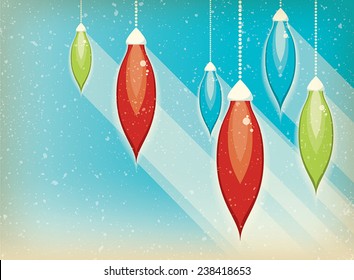 christmas glass drops. Winter scene.