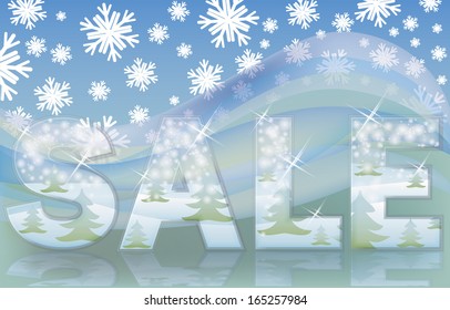 Christmas glass sale card, vector illustration