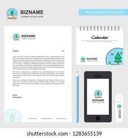 Christmas globe Business Letterhead, Calendar 2019 and Mobile app design vector template