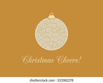 Christmas Globe Card White Gold