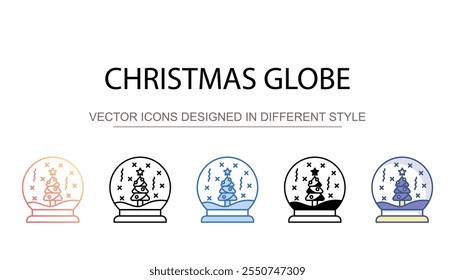 Christmas Globe icon design with white background stock illustration