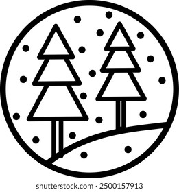 Christmas globe icon. Snow globe outline vector icon. Replaceable vector design.