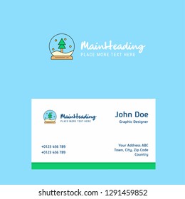 Christmas globe logo Design with business card template. Elegant corporate identity. - Vector