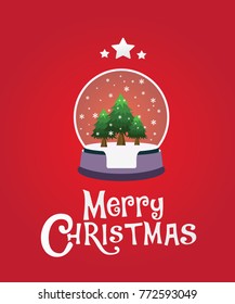 Christmas globe with Merry Christmas text