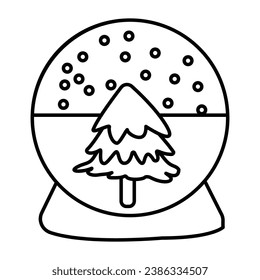 Icono vector de negrita de esquema de globo de Navidad que se puede modificar o editar fácilmente