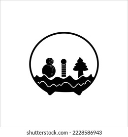 Christmas globe snow ball icon