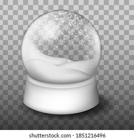 Globo de Navidad con nieve. Vector de Globe de Nieve. Bola de Nieve Vacía en Navidad.