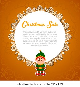 Christmas Globe text with a elf